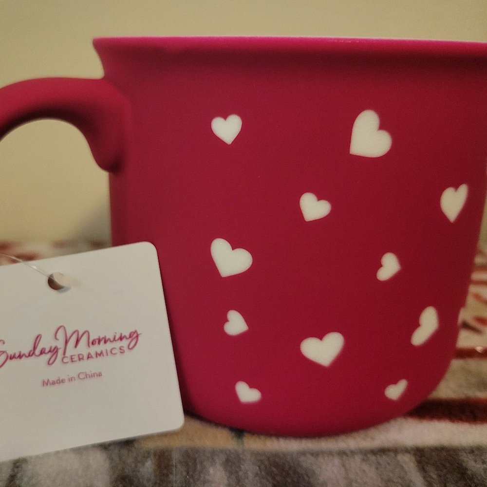 Valentines day heart mug by Sunday morning